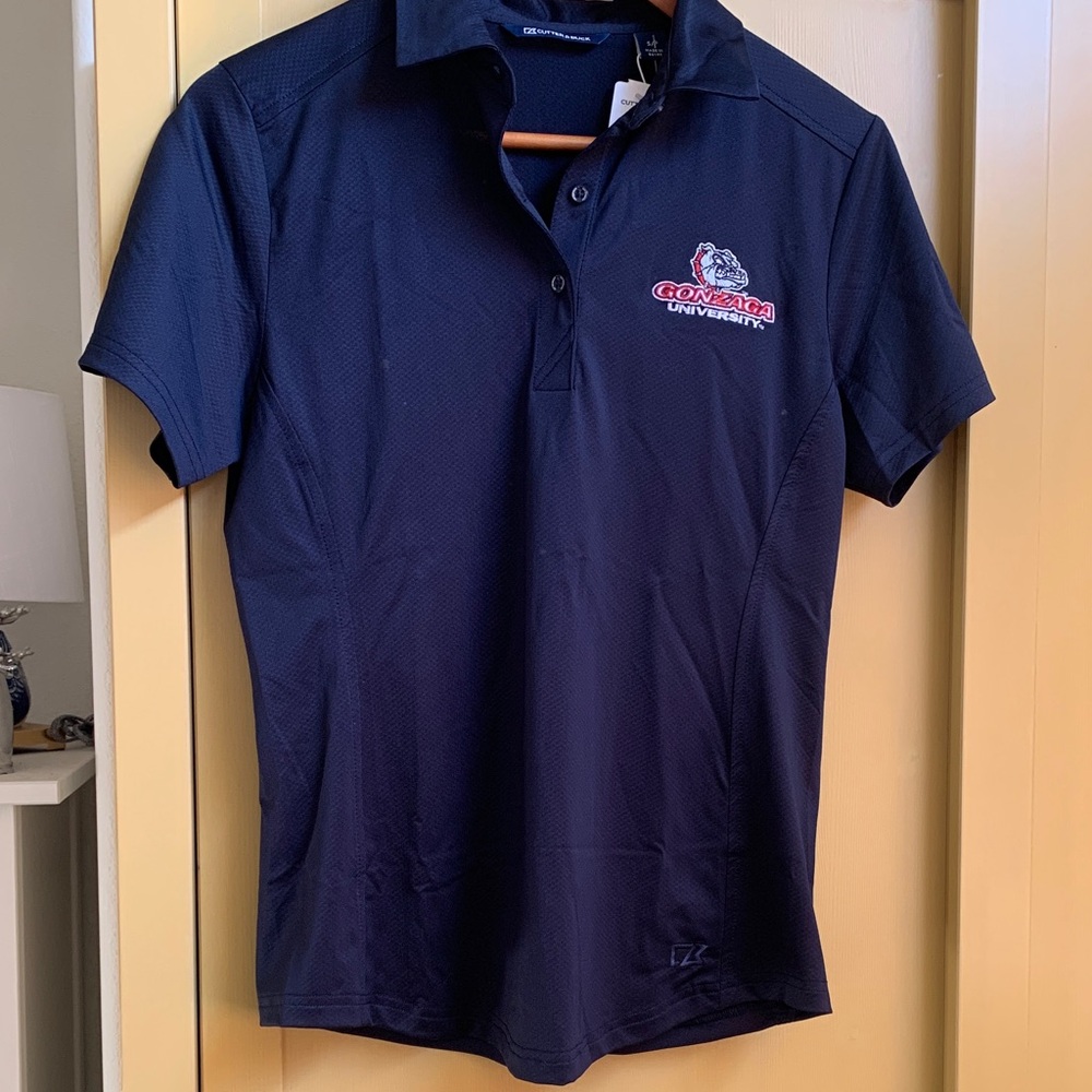 Cutter & Buck Navy Polo Shirt with Gongaza University Logo
